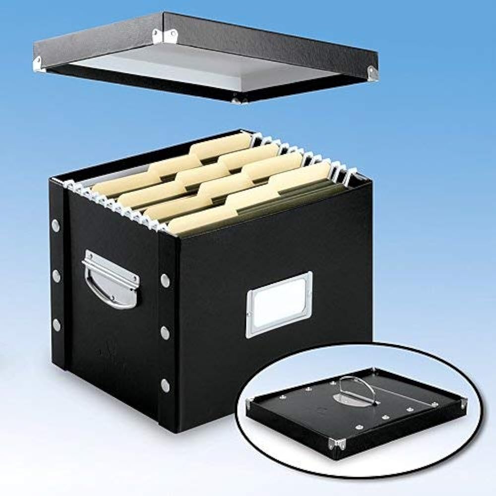 Snap N Store Letter Size File Box Black SNS01533 Storage Boxes Office 