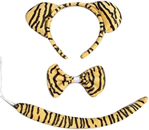 Bapabag® Kids Dalmatian Headband Fancy Mouse Tiger Animals Cosplay Halloween Costume (Small, Yellow Tiger )