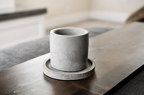 Handmade Modern Concrete Pot Plate | Medium 4 1/2 Inch | Made in the USA