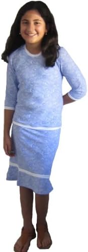 Aqua Modesta® Modest Girls two piece swim sets-Lilac Lace -12