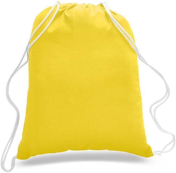 yellow drawstring bags