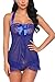 Avidlove Women Lingerie Blue Lace Babydoll Lingerie Halter Nighties Nightgown
