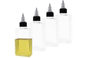 LELE LIFE 4Pcs Small Oil Dispenser Bottle for Camping, 3.4oz Leak-Proof Squeeze Condiment Bottle with Twist Top Cap, Liquid Condiment Container Dispensing Bottles for Oil Soy Sauce Vinegar