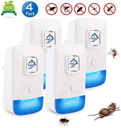Ultrasonic Pest Repeller Plug in - 4 Pack Mice Mosquito Repellent Plug In, Indoor Repeller Insect Control for Rat, Spider, Mosquito, Mice, Bug, Rodent