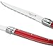 Laguiole By FlyingColors Steak Knife Set, Stainless Steel, Red Handles, 8 Pieces Red.
