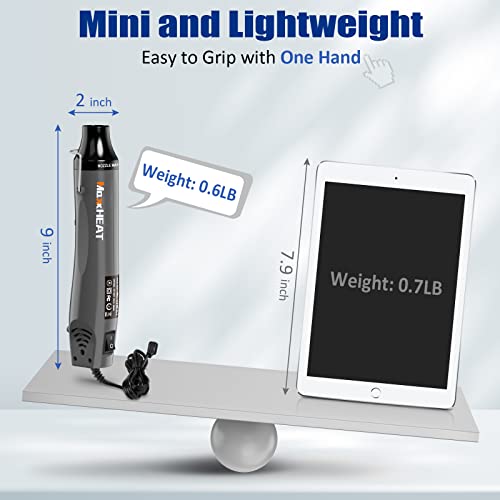 Mini Heat Gun, 662℉ MAXXHEAT Hot Air Gun Kit with 6.56FT Cable