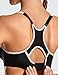 SYROKAN Women's Full Support High Impact Racerback Lightly Lined Underwire Sports Bra Black 38C