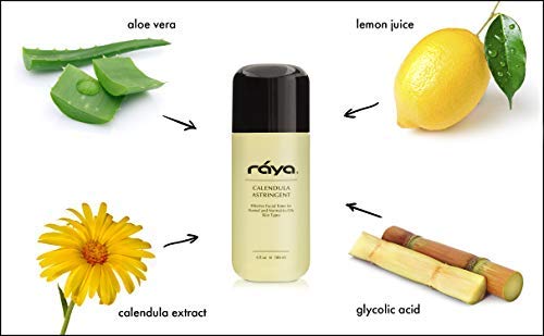 RAYA Calendula Astringent with AHA 6 oz (G-206) | Glycolic Facial Toner for Combo and Partially Oily Skin Prone to Break-Outs | Helps Normalize pH and Fight Bacteria | Made With Alpha Hydroxy Acids - Thumbnail 5