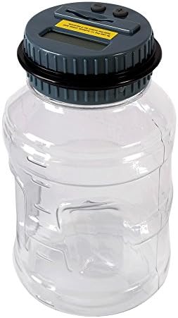 Automatic Coin Counter, EplayTek Digital Counting Jar Coin Bank Savings for all U.S. Coins including Penny,Nickel,Dime,Quarter,Dollars and Half Dollars Saver Bottle (Grey)