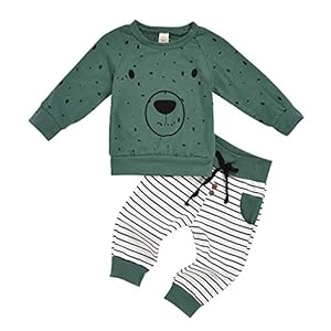 Xmiral Baby jongens cartoon beer tops + broek outfits set lange mouwen hemd broek