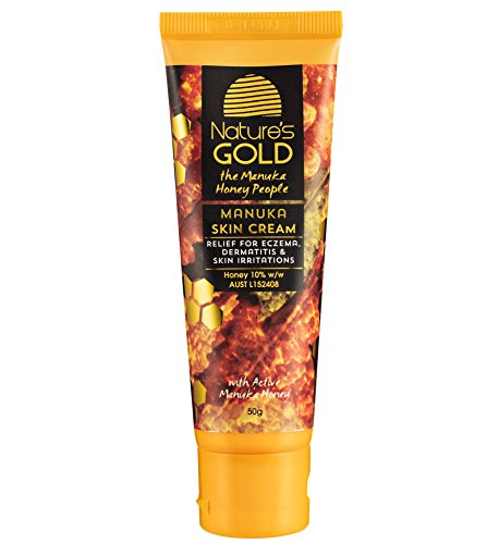 Manuka Skin Cream with Certified Active Manuka Honey- Gentle Natural Moisturizer- Soothes and calms dry skin conditions including rashes, eczema, dematitis, psoriasis - Face and Body- by Natures Gold