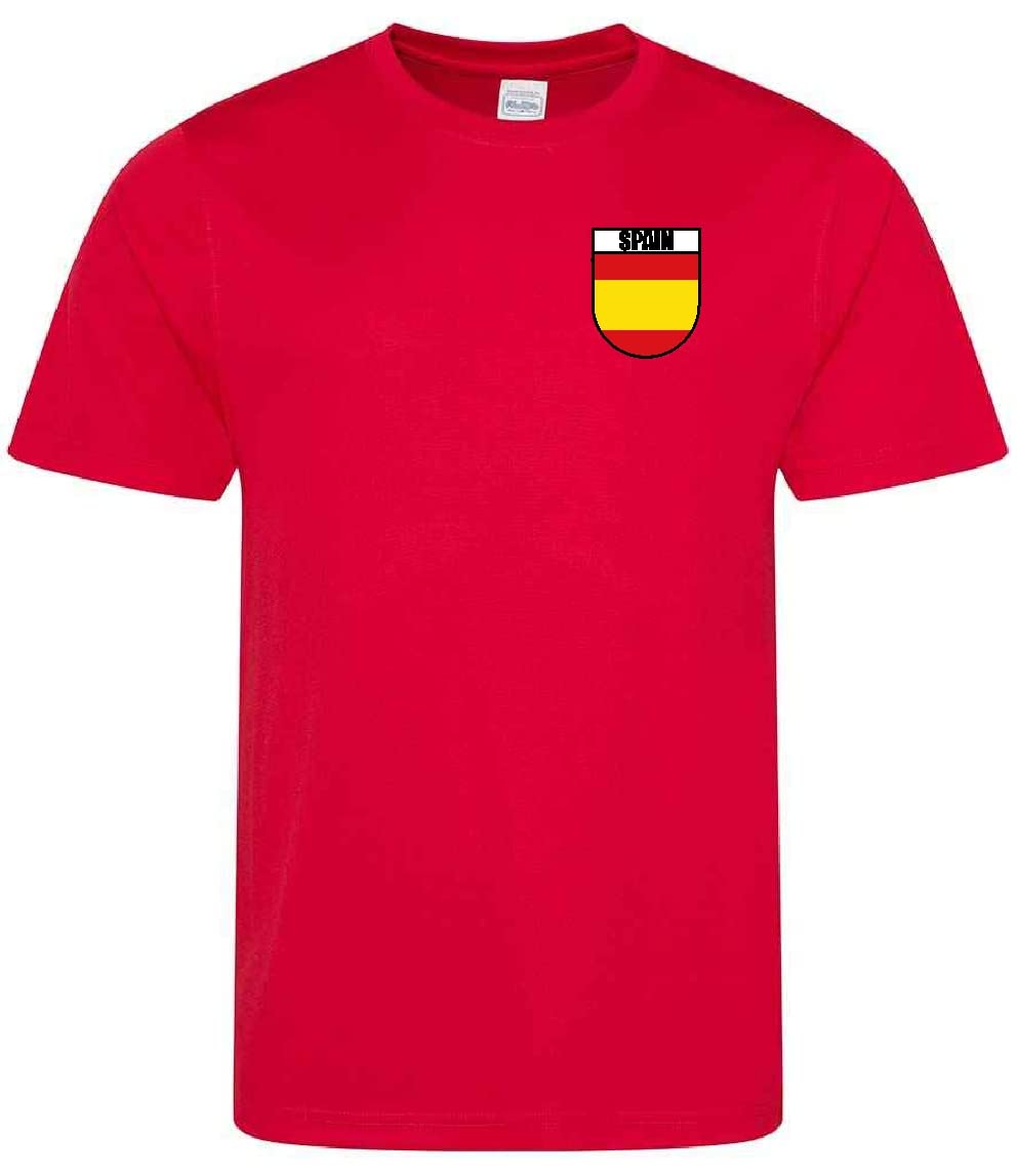 Spain Spannish Printed Supporters Unisex Mens Womans T-Shirt for World Cup Football Euros Rugby Non Official (as8, Alpha, x_s, 3X_l, Regular, Regular, Red, X-Large)