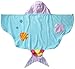 Kidorable Blue Mermaid All-Cotton Hooded Towel for Girls with Fun Fish Tail and Shells