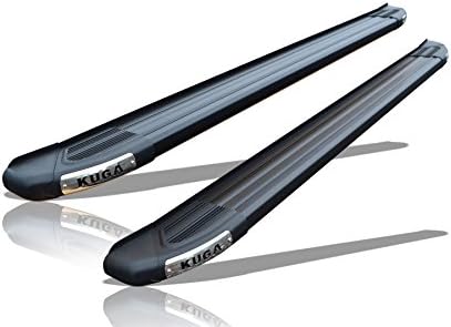Bragan BRA4322-BLACK Van SUV 4x4 Polished Aluminium Black Side Running Boards Bars Steps + Fitting Kit