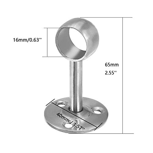 Btmb Stainless Steel Closet Curtain Clothes Pipe Rod Lever Support