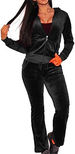 JXG Women 2 Piece Outfits Tracksuit Velvet Long Sleeve Sweatsuit Jogging Suits