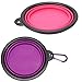 Pop-up Dog Bowl & Pet Bowl - Collapsible Travel Silicone Camping Crate Dish Bowl - 2 Cup Set - Pink/Purple, Small by KIQ