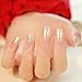 YUNAI 24pcs/set Art False Nails French Manicure Glitter Long Nail Design Nails Art Tips Transperent Nail Patch