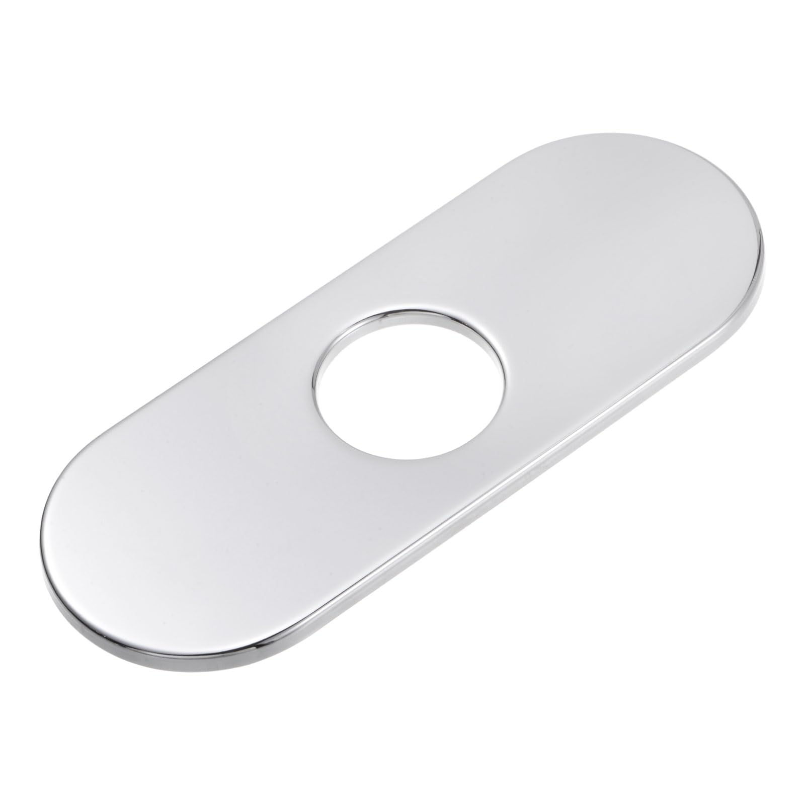uxcell 6 Inch Hole Cover Deck Plate Escutcheon, Stainless Steel Sink Cover Plate for Bathroom or Kitchen Sink Faucet, Oval Silver
