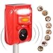 Wikomo Pest Repeller, Solar Powered Red Animal Repeller Waterproof Outdoor with Ultrasonic Sound,Motion Sensor and Flashing Light pest Repeller for Cats, Dogs, Squirrels, Moles, Rats