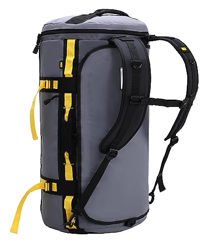 MIER Große Sporttasche Wasserabweisend Sportrucksack mit Schuhfach umwandelbar in Rucksack, Grau, 45L