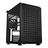 Cooler Master QUBE 500 Flatpack Black Small High Airflow Mid-Tower ATX Customizable Gaming PC Case, Tempered Glass, Vertical GPU Mount, USB-C, Carrying Handle, Gem Mini (Q500-KGNN-S00)