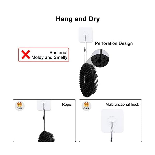 FReatech-Body-Exfoliating-Scrub-Shower-Brush-2-sided-Silicone-Bristles-for-Wet-Dry-Brushing-Gentle-Massage-and-Fine-Cleansing-Care-for-All-Skin-Types-Softer-Durable-Than-Loofah-Black FReatech Body Exfoliating Scrub Shower Brush, 2-sided Silicone Bristles for Wet & Dry Brushing, Gentle Massage and Fine…