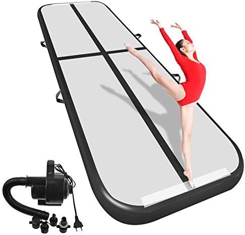 Airacker 9.84ft/13.13ft/16.4ft/19.69ft/23ft/26ft/29ft/33ft/36.ft/39ft Air Track, Tumbling Mat, Inflatable Gymnastics Airtrack Mat, Air Floor Mat with Electric Air Pump for Training/Cheerleading