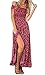 Koobea Women Dresses Evening for Long Summer and Split Floral Dresses from Red Large