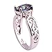 Psiroy 925 Sterling Silver Created Rainbow Topaz Filled Promise Ring