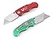 Set of 2 Vulcan Gear Utility Knives Box Cutter Set with 10 Extra Blades Included Red & Green