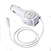 HonkTai® Tangle-free Lightning Retractable Cable Vehicle USB Car Charger For Apple iPhone 6s iPhone 6s Plus iPhone 6 Plus iPhone 5 5c 5s iPad Air 2 iPod Touch 5 (White)