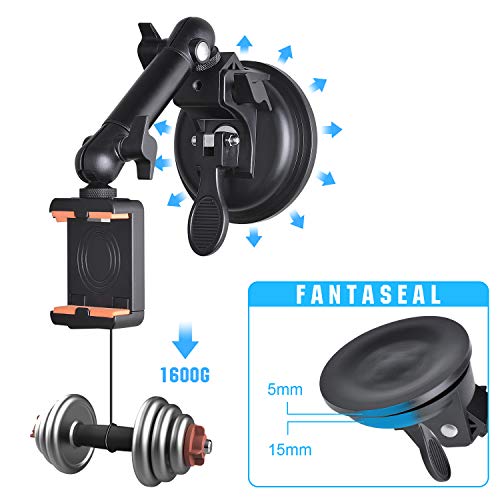 fantaseal Action Camera Smartphone Suction Cup Race Car Cockpit Mount Motion Camcorder Vehicle Windshied Hood Rooftop Holder for GoPro Sony iPhone Hi-Speed Filming