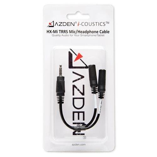 Azden i-Coustics HX-Mi TRRS Mic/Headphone Audio Adapter Cable for Smartphones & Tablets