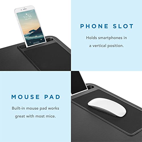 LapGear Home Office Pro Lap Desk with Wrist Rest, Mouse Pad, and Phone