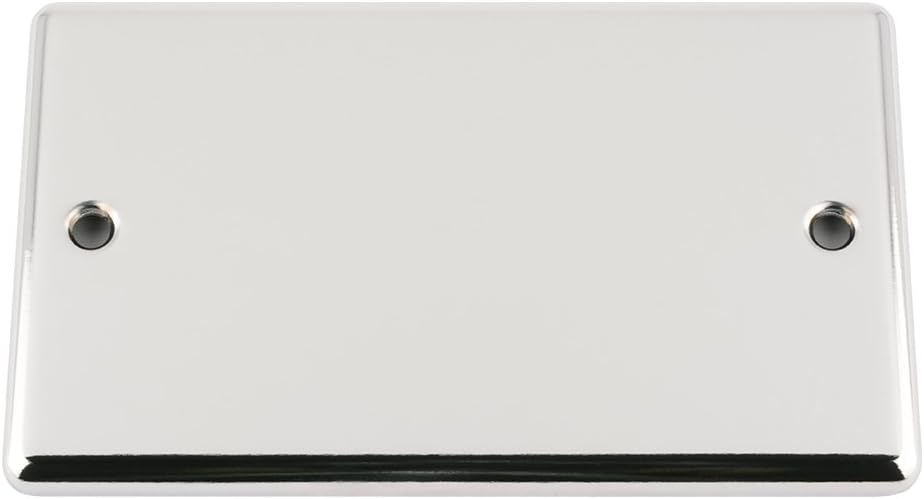 Electrical Blanking Plate - Double 2 Gang - Polished Chrome - Classic, Silver, Medium