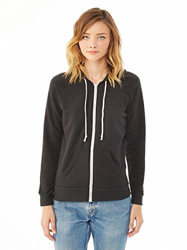 AlternativeWomen's Zip-Up Hoodie, Eco-Fleece Vintage Adrian Hooded Crewneck