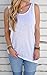 ECOWISH Womens Sexy Backless Stretchy Open Back Top Knotted Back Sport Shirt US S White