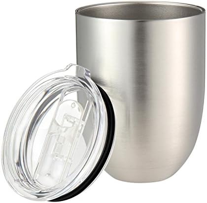 Stainless Steel Wine Glasses with Lids, Elegant Stemless Goblets Unbreakable, No BPA Shatterpro of Metal Drinking Tumblers
