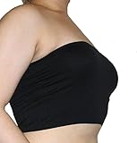 PLUS SIZE BANDEAU TUBE BRA - SEAMLESS! MANY COLORS! FITS 1X-2X-3X_Black