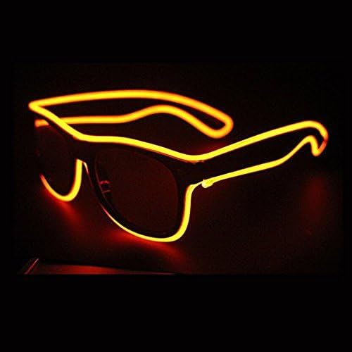 Bandzqq EL Wire Glasses Led DJ Bright Light Safety Light Up Multi-color Shutter Frame Costumes LED Flashing Glasses (Red)