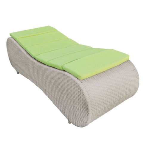 Tanning Lounge Bed SUNBED Gray Wicker Chair Rattan Shade Outdoor Patio Pool