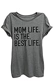 Mom Life Is The Best Life Relaxed T-Shirt Tee - Women - Deep Heather Grey