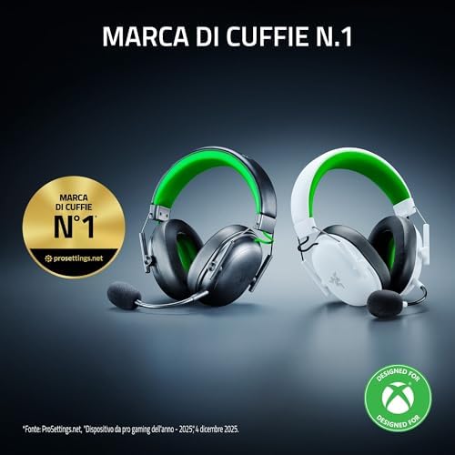 BlackShark V3 X HyperSpeed Xbox - Cuffie wireless per eSport gaming - Ultraleggere 270g - Driver TriForce da 50mm - Microfono rimovibile - HyperSpeed 2,4 GHz e Bluetooth - Xbox/PC | Bianco