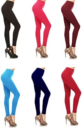 American Casual Women's Seamless 5 Pack Fleece Lined Leggings- Assorted colors (One Size, Assorted)