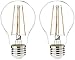 Amazon Basics 60 Watt Equivalent, Clear, Non-Dimmable, 15,000 Hour Lifetime, A19 LED Light Bulb - Soft White, 2-Pack
