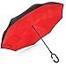 Rainlax Inverted Umbrella Double Layer Windproof UV Protection Reverse Folding Umbrellas for Car Rain Outdoor With C-Shaped Handle