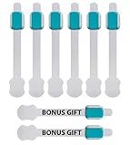 Child Safety Locks I 6 Pack with 2 BONUS Safety Locks I Adjustable Baby Safety Locks - Latches to Baby Proof Cabinets, Drawers, Fridge, Oven, Dishwasher and More I 3M Adhesive with Adjustable Strap