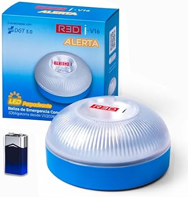 Baliza V16 Homologada DGT 3.0, Conectada hasta 2038, Uso obligatorio en España desde 2026, GPS + IoT incluidos 12 años, Luz LED 360° de Emergencia para Coche