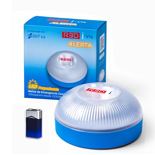 Baliza V16 Homologada DGT 3.0, Conectada hasta 2038, Uso obligatorio en España desde 2026, GPS + IoT incluidos 12 años, Luz LED 360° de Emergencia para Coche